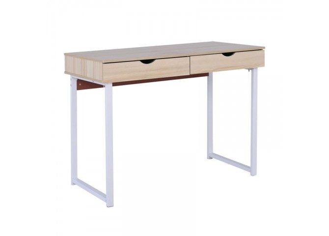 ΓΡΑΦΕΙΟ Η/Υ (2-συρτ) 100x48x75cm Μεταλ.Άσπρο/Maple