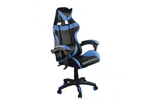 Gaming πολυθρόνα Pu Μαύρο/Μπλε  63x70x117/127cm