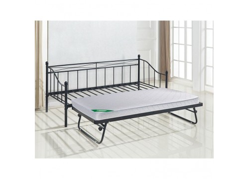 MARIN Set Daybed (για Στρώμα 90x190)+Βοηθ.Κρεβ+Στρώμα 85x185 Steel Μαύρο