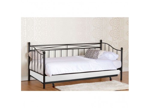 MARIN Set Daybed+Βοηθ.Κρεβ+Στρώματα (90x190+85x185) Steel Μαύρο