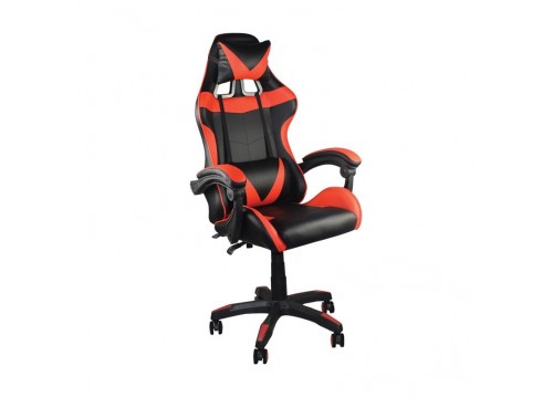 Gaming πολυθρόνα Pu Μαύρο/Κόκκινο 63x70x117/127cm