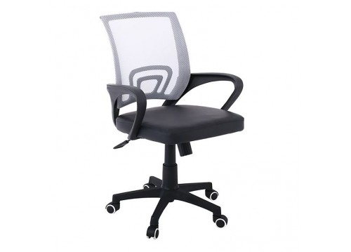 BF2101-P Πολυθρόνα Γραφείου με ανάκλιση Βάση Nylon / Mesh Γκρι - Μαύρο Pu (Συσκ.1)