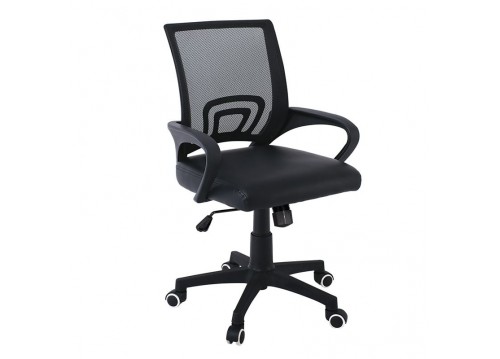 BF2101-P Πολυθρόνα Γραφείου με ανάκλιση Βάση Nylon / Μαύρο Mesh - Pu (Συσκ.1)