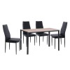 JETTA-GABO Set (Table 120x70cm+4 Chairs) Sonoma/Pvc Black/Metal Black