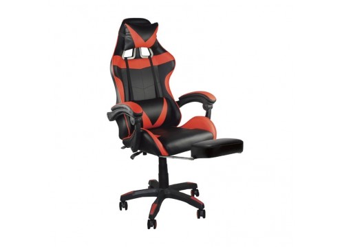 BF7860 Gaming-Relax Πολυθρόνα Γραφείου Διευθυντή με Υποπόδιο Pu Μαύρο - Κόκκινο