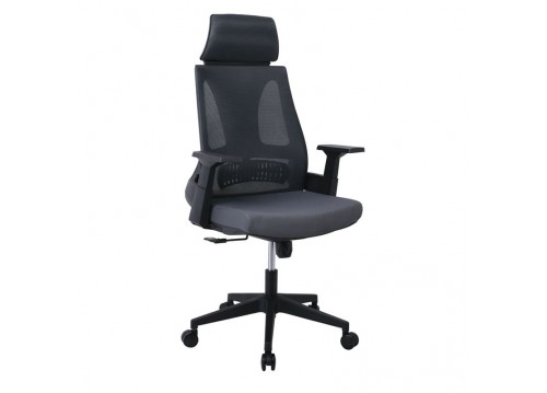 BF8750 Πολυθρόνα Γραφείου Διευθυντή Mesh Γκρι - Ύφασμα Γκρι