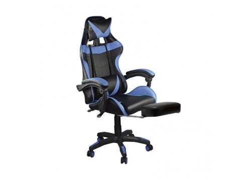 BF7860 Gaming-Relax Πολυθρόνα Γραφείου Διευθυντή με Υποπόδιο Pu Μαύρο - Μπλε