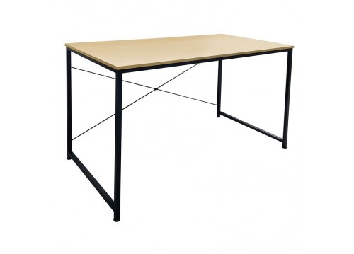 ΓΡΑΦΕΙΟ Η/Υ Μέταλλο Βαφή Μαύρο, Melamine Beech