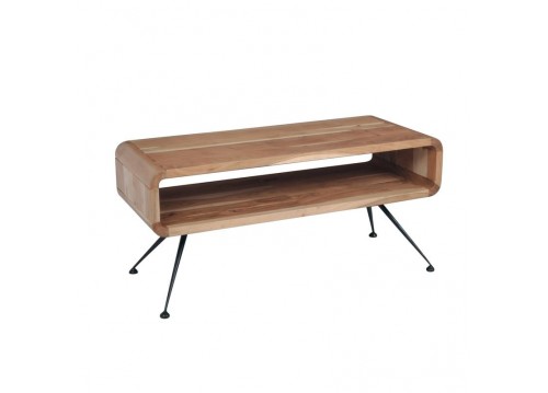 CAMEO-W Coffee Table 100x40x45 Acacia Natural Finish (Black Paint)