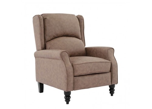 SIMPLE Relax Armchair Antique Brown Fabric