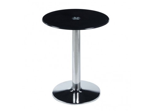 BITT Side Table D.60cm, Glass Black