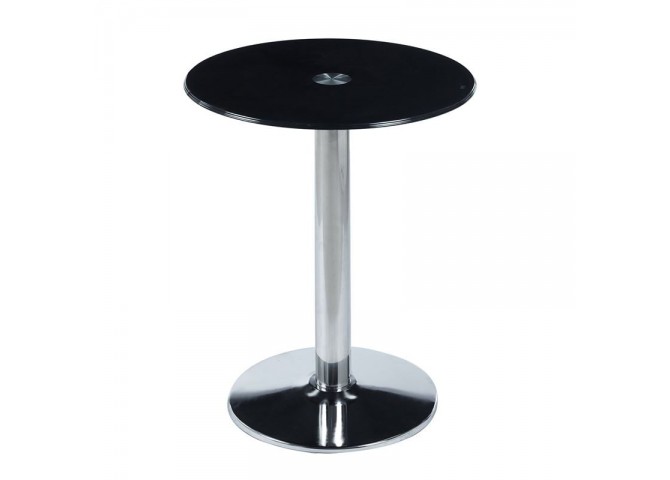 BITT Side Table D.60cm, Glass Black