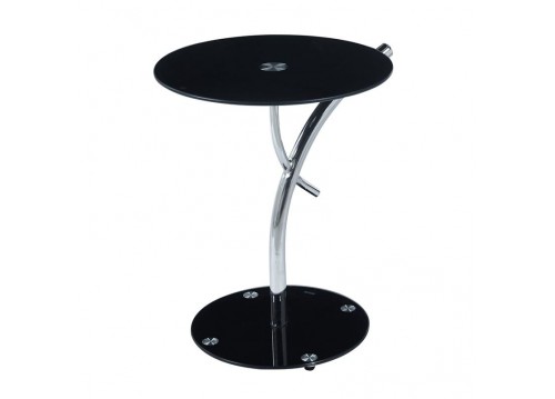 RAVEL Side Table D.50xH58cm, Glass Black