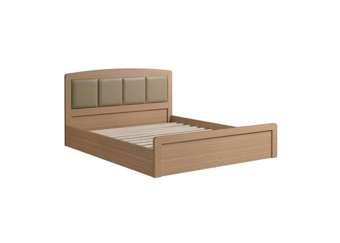 LIFE LUX Bed 150x200 Sonoma Oak/Headboard Pu Beige