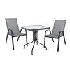 RIO Set (Table 70x70+2 Armchair) Metal Dark Grey/Textilene Grey