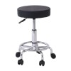 GLORY Stool (with footrest) Pu Black/Chromed Base (D35x47/61cm)