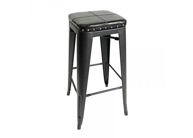 RELIX Bar Stool Metal Black/Pu Black