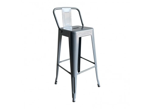RELIX Bar Stool w/Back Metal Grey