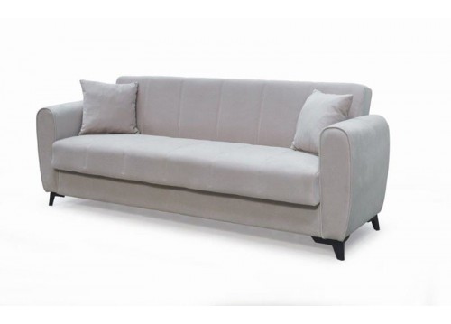 JEROM Sofa-Bed with Storage 3-Seater / Fabric Cappuccino