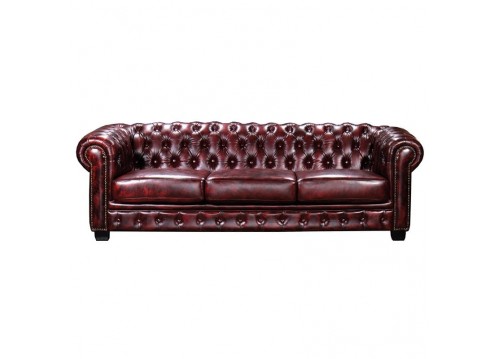 CHESTERFIELD-689 4-S Leather Antique Red
