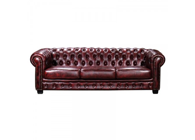 CHESTERFIELD-689 4-S Leather Antique Red