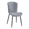 KELLY Chair Black Metal/Grey Mini Boucle Fabric