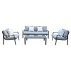 LATINO Set (4pcs) Alu Black/Cushions Grey