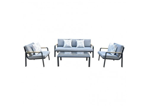 LATINO Set (4pcs) Alu Black/Cushions Grey