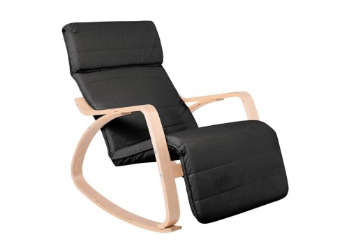 HAMILTON Super Relax Armchair Natural (Birch)/Fabric Black