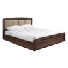 LIFE LUX Bed 150x200 Walnut/Headboard Pu Beige