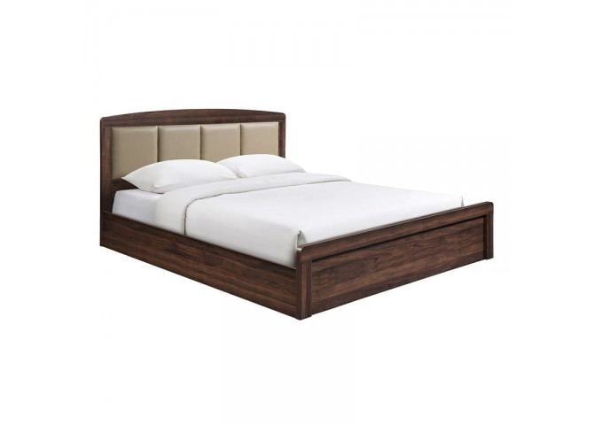 LIFE LUX Bed 150x200 Walnut/Headboard Pu Beige