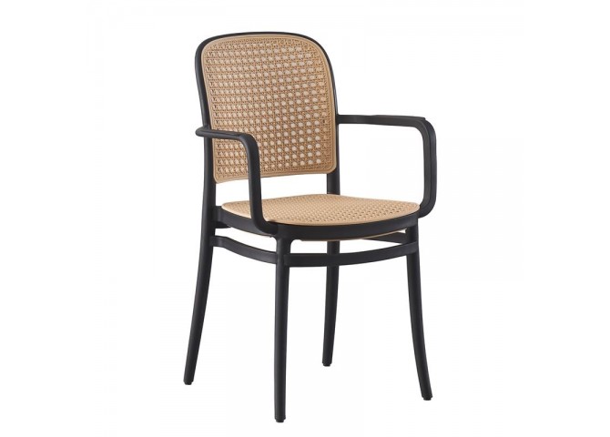FLORENCE Stacking Armchair PP Black/Beige