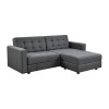 JACKSON Sofabed & Storage Corner Dark Grey Fabric