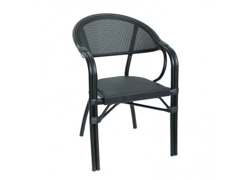 VEGERA Armchair Alu Black/Textilene Black