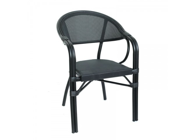 VEGERA Armchair Alu Black/Textilene Black