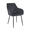 LILA Armchair Metal Black/Fabric Velure Black