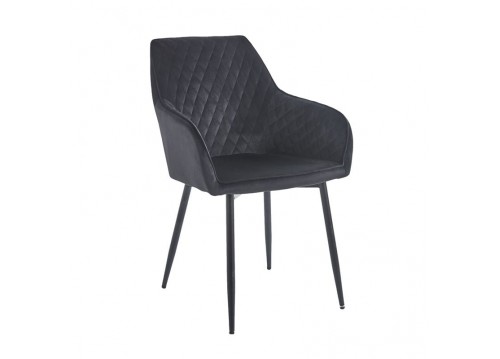 LILA Armchair Metal Black/Fabric Velure Black