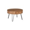 KARIM-W Coffee Table d.70x42 Acacia Natural Finish (Black Paint)