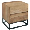 NEPAL-W Bedside 50x40x55 Acacia Natural Finish (Black Paint)