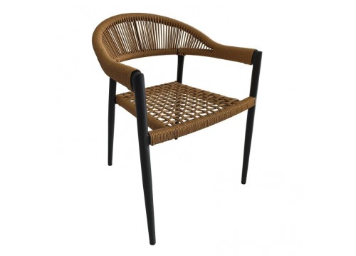 MADISON Armchair Alu Anthracite/Rope Wicker Natural