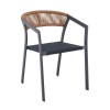 PARMA Armchair Alu Anthracite/Rope Wicker Natural