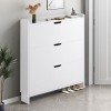 SHOE CABINET 80x17x115cm MDF-Melamine White