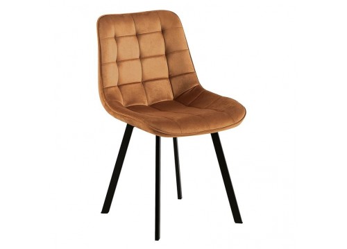 MYRIAM Chair K/D Metal Black/Fabric Velure Beige