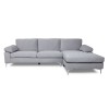 ALEX Corner Sofa Fabric Grey Velure (Left Sitting Chaise)