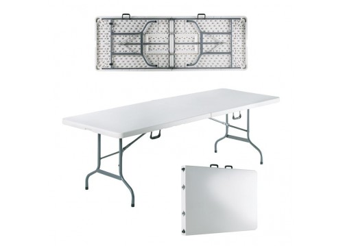 BLOW-W Catering Folding-In-Half Table 242x75cm White