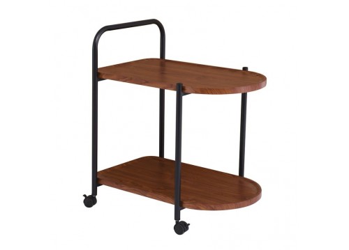 TROLLEY 60x38x65cm Walnut/Metal Black