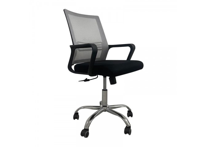 BF2110 Office Armchair Chromed Base/Mesh Grey-Black