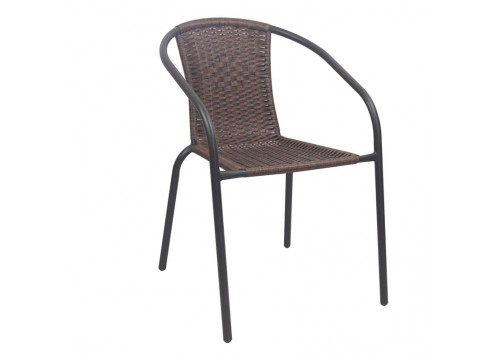 BALENO-W Armchair Metal Brown/Brown Wicker