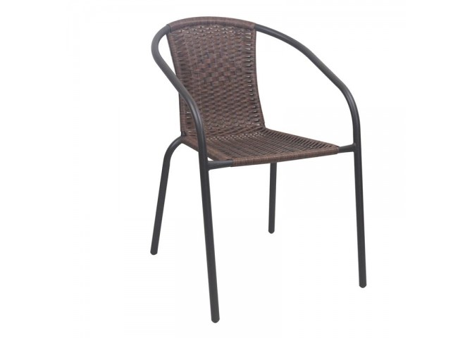 BALENO-W Armchair Metal Brown/Brown Wicker