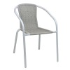 BALENO-W Armchair Metal White/Beige Wicker